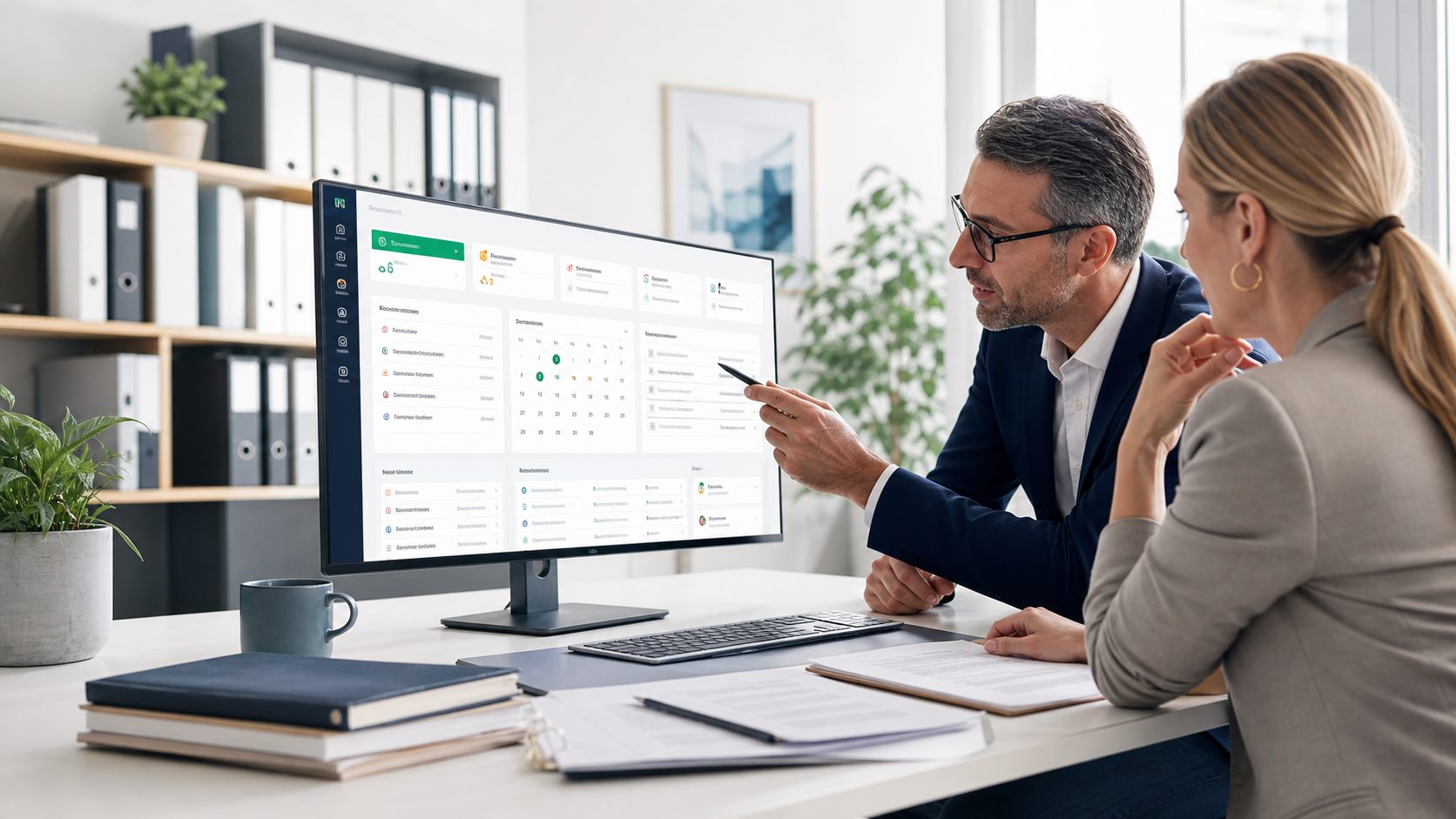 Beratungsteam arbeitet mit digitaler Fallübersicht